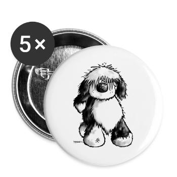 Tibetan Terrier- dog cartoon - t- shirt design - Buttons large 2.2''/56 mm (5-pack) - white - Front