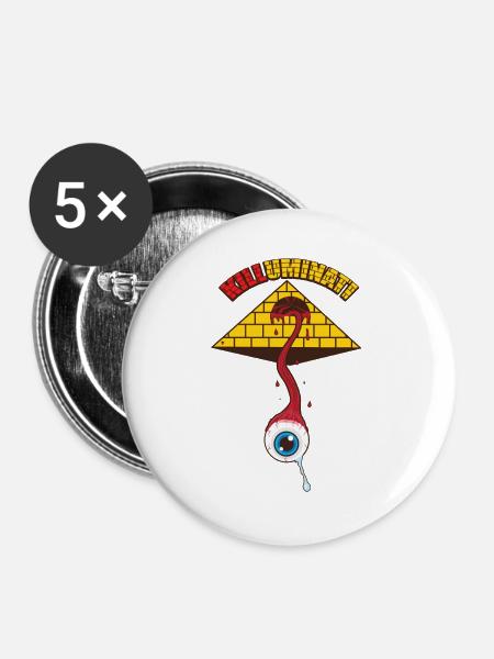 Killuminati - Buttons groß 56 mm (5er Pack) - Weiß