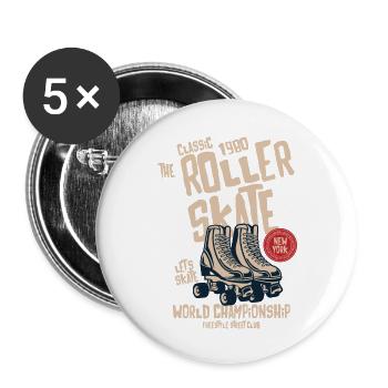 Roller Skate - Buttons groß 56 mm (5er Pack) - Weiß - Vorne