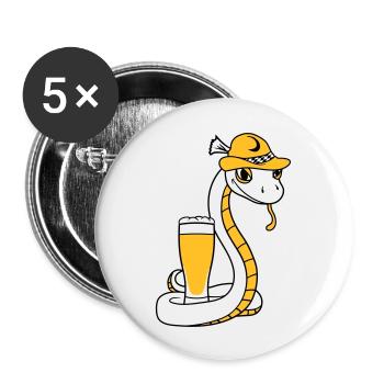 bier bayern alkohol saufen party feier - Buttons groß 56 mm (5er Pack) - Weiß - Vorne