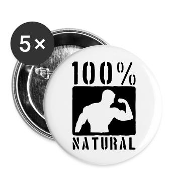 100_pro_natural_f1 - Lot de 5 grands badges (56 mm) - blanc - Devant