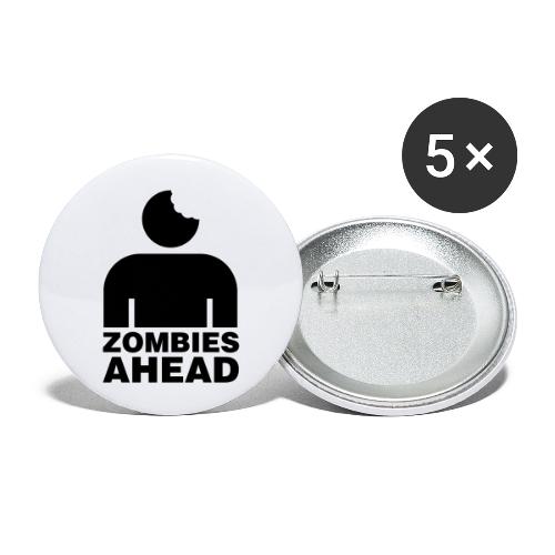 Zombies Ahead - Stora knappar 56 mm (5-pack)