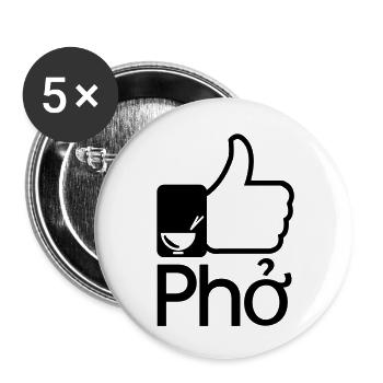 wie pho - Buttons groß 56 mm (5er Pack) - Weiß - Vorne
