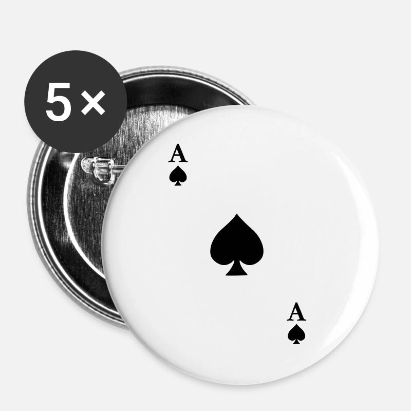 Ace of Spades - Buttons large 2.2''/56 mm (5-pack) - white