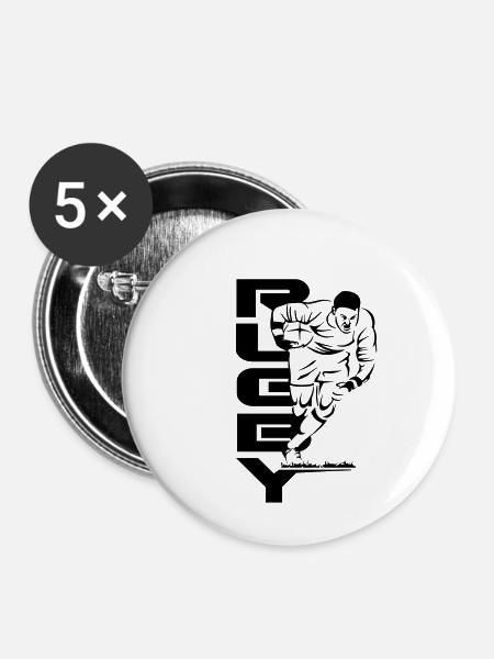Rugby run - Buttons large 2.2''/56 mm (5-pack) - white