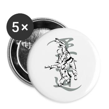 Projection martiale - Lot de 5 grands badges (56 mm) - blanc - Devant