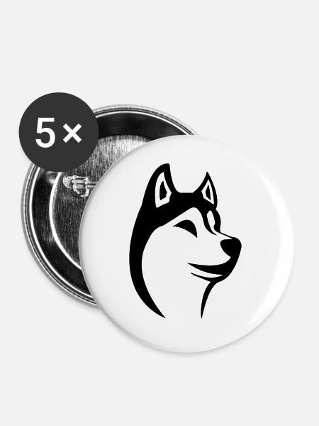 Husky - Buttons groß 56 mm (5er Pack) - Weiß