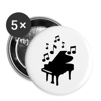 Piano-Bar Piano klavier klaver - Buttons groß 56 mm (5er Pack) - Weiß - Vorne