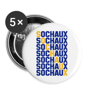 Sochaux Gitter - Buttons groß 56 mm (5er Pack) - Weiß - Vorne