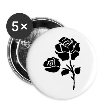balck_roses_flower - Buttons large 2.2''/56 mm (5-pack) - white - Front
