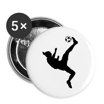 Ibra foot retournée acrobatique - Lot de 5 grands badges (56 mm) - blanc - Devant