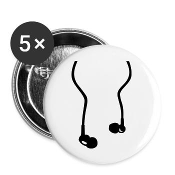Headphones - Buttons large 2.2''/56 mm (5-pack) - white - Front