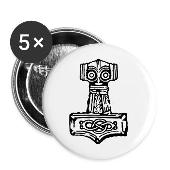 Thor's hammer - Buttons large 2.2''/56 mm (5-pack) - white - Front