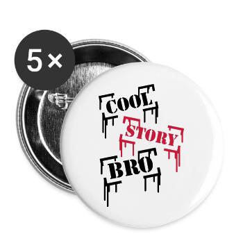 Cool Story BRO - Buttons large 2.2''/56 mm (5-pack) - white - Front