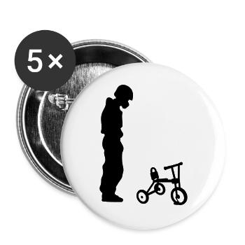 Biker - Buttons groß 56 mm (5er Pack) - Weiß - Vorne