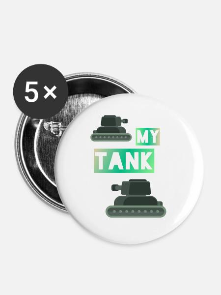 My Tank - Buttons groß 56 mm (5er Pack) - Weiß