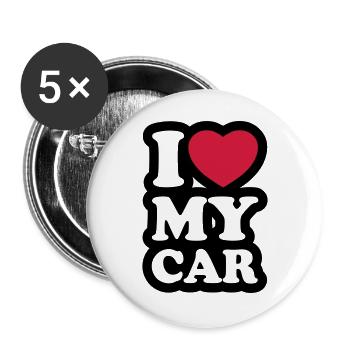 I love my car - Buttons large 2.2''/56 mm (5-pack) - white - Front