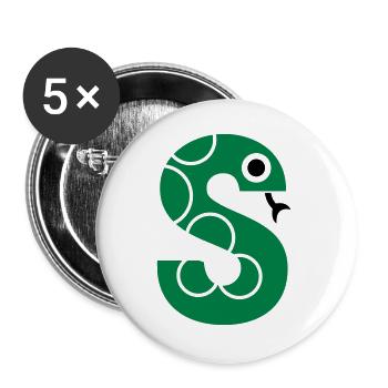 Letter s - Buttons groß 56 mm (5er Pack) - Weiß - Vorne