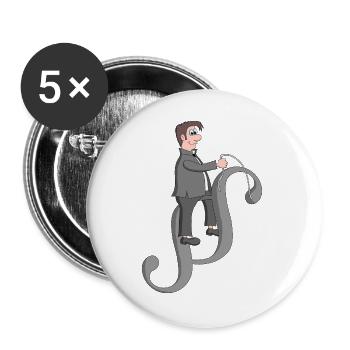 Avocat drôle - Lot de 5 grands badges (56 mm) - blanc - Devant