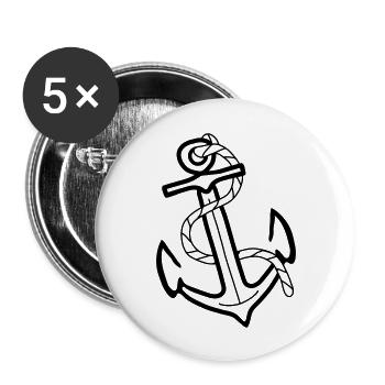 ancre du bateau_a1 - Lot de 5 grands badges (56 mm) - blanc - Devant