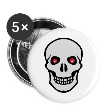 Skull - Buttons large 2.2''/56 mm (5-pack) - white - Front