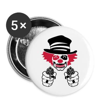 bad circus clown - Buttons large 2.2''/56 mm (5-pack) - white - Front