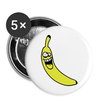 Crazy Banana - Buttons groß 56 mm (5er Pack) - Weiß - Vorne
