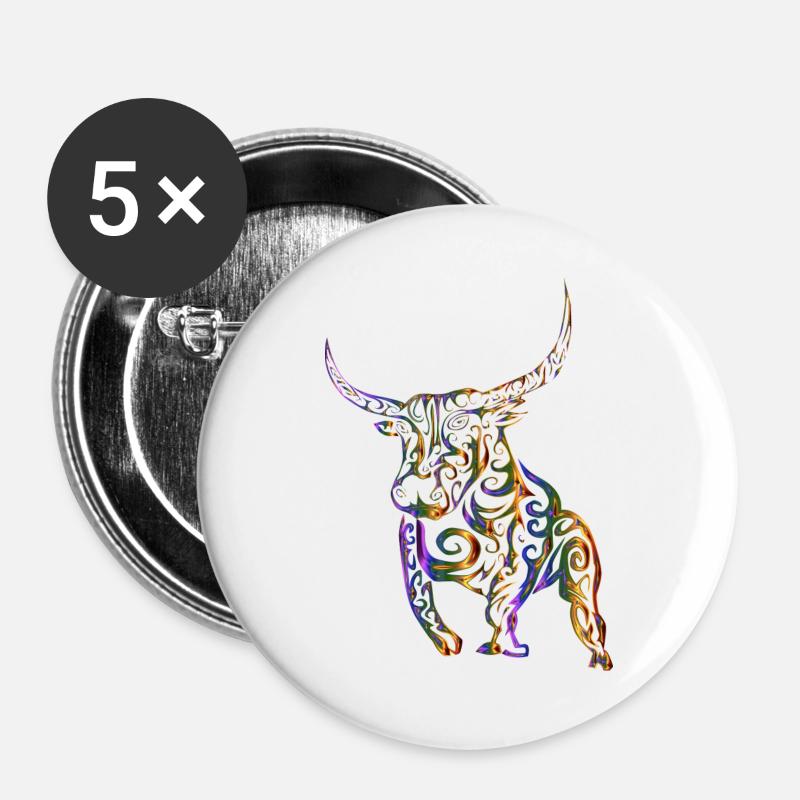 bull - Buttons large 2.2''/56 mm (5-pack) - white