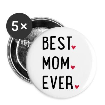 La meilleure maman - Lot de 5 grands badges (56 mm) - blanc - Devant