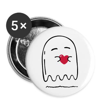 Geist - Buttons groß 56 mm (5er Pack) - Weiß - Vorne
