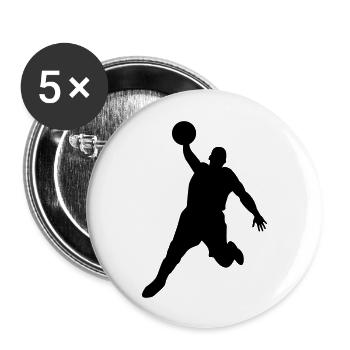 Basketball player - Buttons large 2.2''/56 mm (5-pack) - white - Front