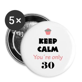 birthday 30 - Buttons large 2.2''/56 mm (5-pack) - white - Front
