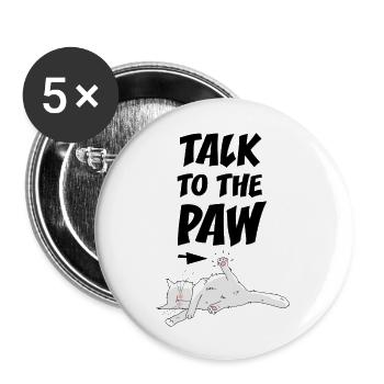 Parle à ma patte ! - Lot de 5 grands badges (56 mm) - blanc - Devant