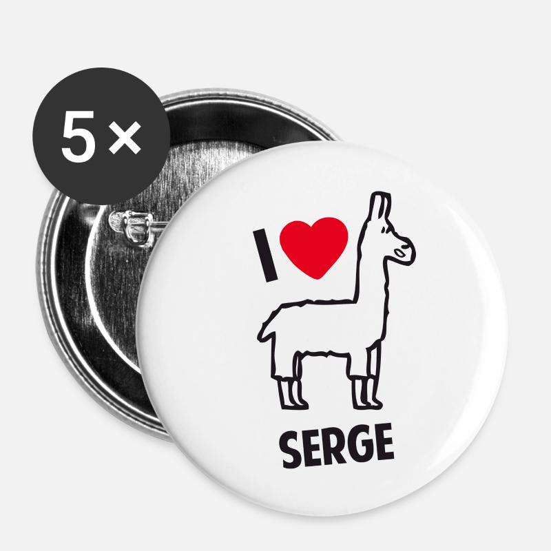 serge lama - Buttons large 2.2''/56 mm (5-pack) - white