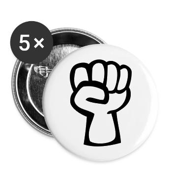 fist symbol politic sign fun fist - Buttons large 2.2''/56 mm (5-pack) - white - Front