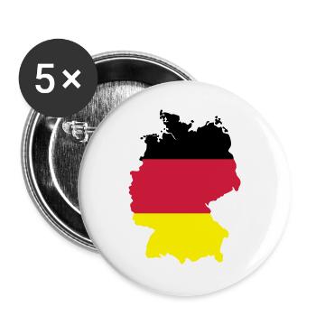 Deutschland - Buttons groß 56 mm (5er Pack) - Weiß - Vorne