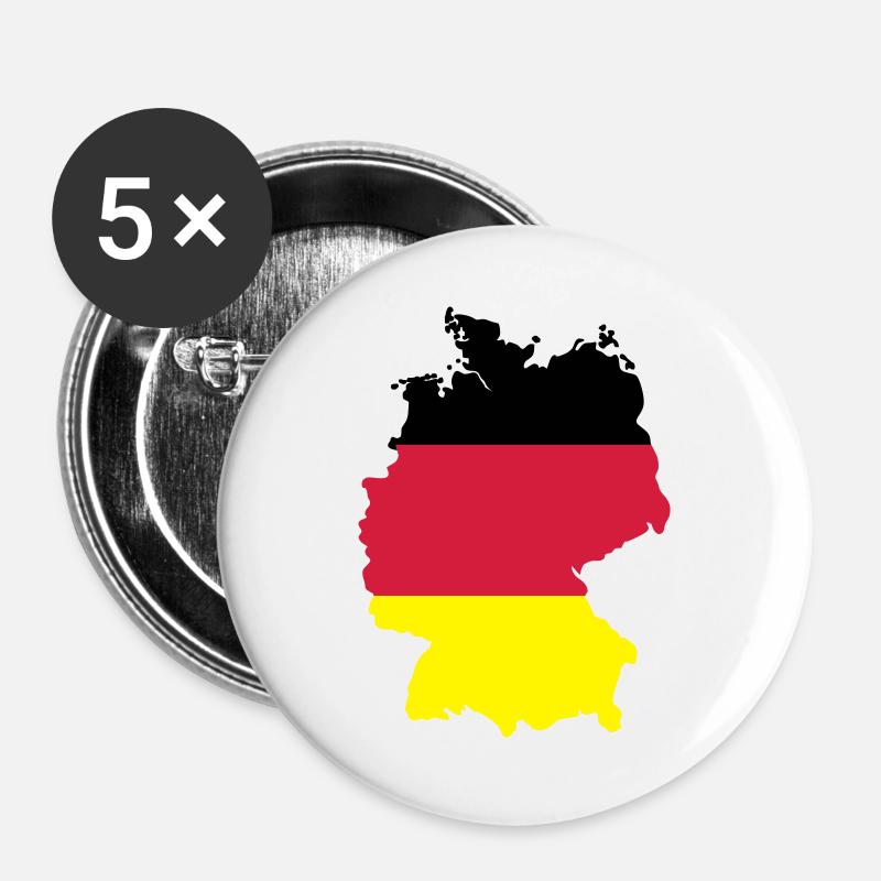 Germany - Buttons large 2.2''/56 mm (5-pack) - white