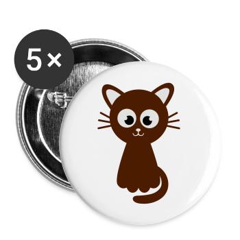 Funny sweet cat - Buttons groß 56 mm (5er Pack) - Weiß - Vorne