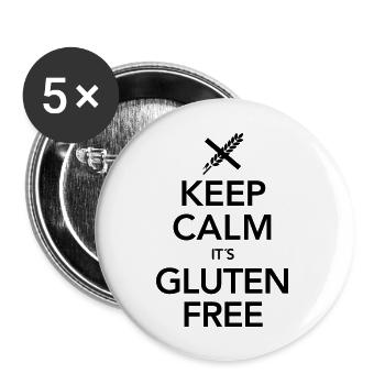 Keep Calm It´s Gluten Free - Buttons large 2.2''/56 mm (5-pack) - white - Front