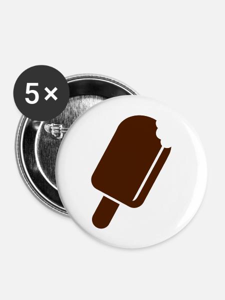 Eis - Buttons groß 56 mm (5er Pack) - Weiß
