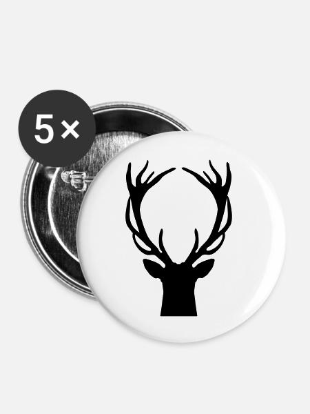 original.design - Hirsch - Buttons groß 56 mm (5er Pack) - Weiß