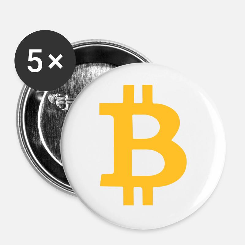 bitcoin - Buttons large 2.2''/56 mm (5-pack) - white