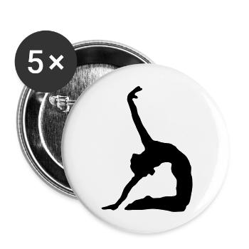 Kunstturnen Bodenturnen Turnerin - Buttons groß 56 mm (5er Pack) - Weiß - Vorne