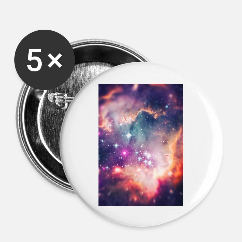 Space Galaxy Design / macro universe - Buttons large 2.2''/56 mm (5-pack) - white