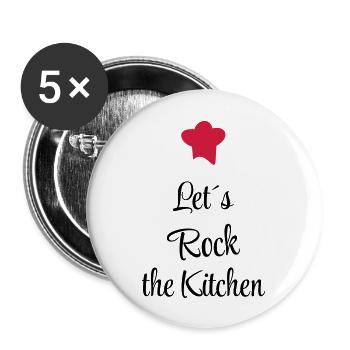 kochen - Buttons groß 56 mm (5er Pack) - Weiß - Vorne