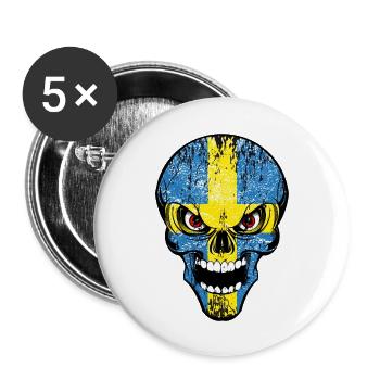 swedish crane - Buttons large 2.2''/56 mm (5-pack) - white - Front