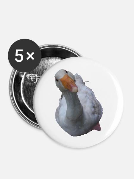 Gans - Buttons groß 56 mm (5er Pack) - Weiß