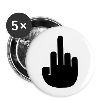 fck_finger_f1 - Buttons groß 56 mm (5er Pack) - Weiß - Vorne