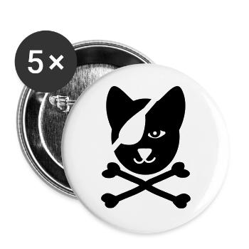 pirate - Lot de 5 grands badges (56 mm) - blanc - Devant