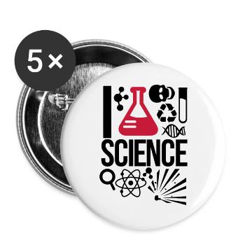 science - Buttons large 2.2''/56 mm (5-pack) - white - Front